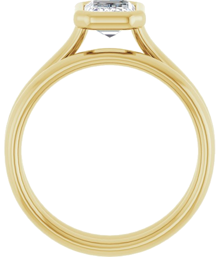 14K Yellow  7x5 mm Emerald Solitaire Engagement Ring Mounting (7)