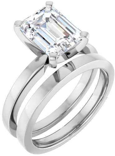 Sužadėtuvių Žiedas „Solitaire“ 14k white gold Emerald 9mm x 7mm (6)