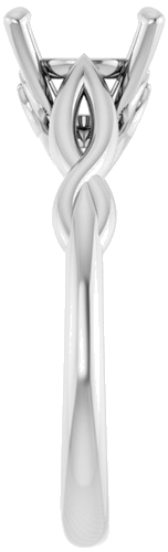 Sužadėtuvių Žiedas „Solitaire Sculptural“ 14k white gold Round 8.2mm (4)