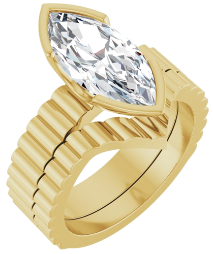 Sužadėtuvių Žiedas „Half-Bezel Solitaire“ 14k yellow gold Marquise 15mm x 7mm (6)