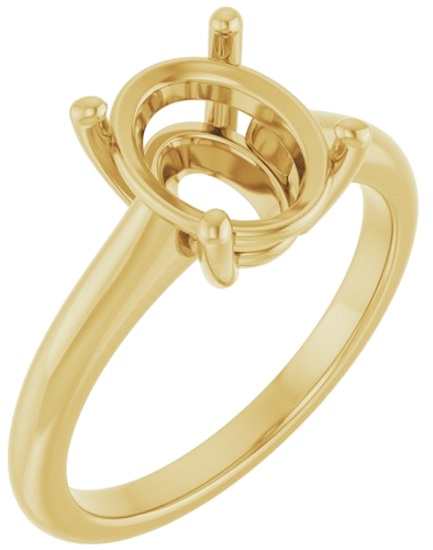Sužadėtuvių Žiedas „V-End Prong“ 14k yellow gold Oval 10mm x 8mm (1)