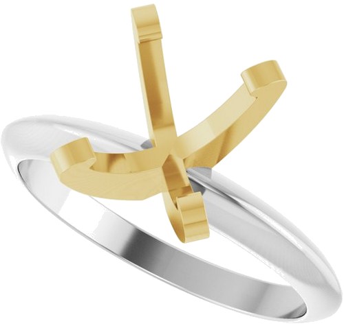 Sužadėtuvių Žiedas „Lightweight Solitaire“ 14k white/yellow gold Oval 9mm x 7mm (5)