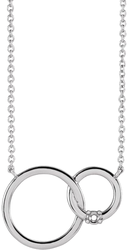Sterling Silver 1-Stone Family Interlocking Circle 18  Necklace Mounting (1)