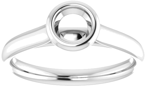 Sužadėtuvių Žiedas „Bezel-Set Solitaire“ 14k white gold Round 4.8mm (3)