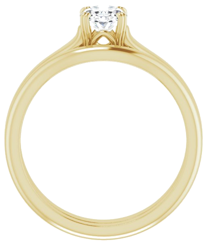 Sužadėtuvių Žiedas „Solitaire“ 10k yellow gold Oval 7mm x 5mm (7)