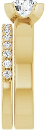 Sužadėtuvių Žiedas „Half-Bezel Solitaire“ 14k yellow gold Round 6.5mm (9)