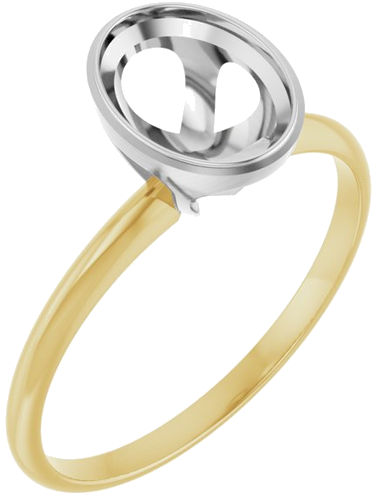 14K Yellow White 8x6 mm Oval Solitaire Engagement Ring (1)