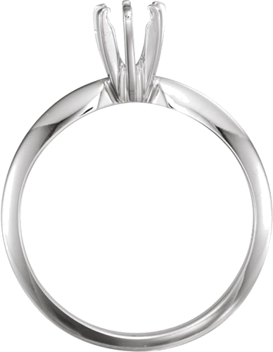14K White 4-4.1 mm Round Pre-Notched 6-Prong Solitaire Ring Mounting (2)