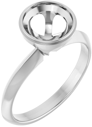14K White 7.4 mm Round Solitaire Engagement Ring Mounting (1)
