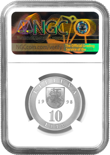 1998 Lietuva Vilnius 10 litų PF 69 ULTRA CAMEO (2)