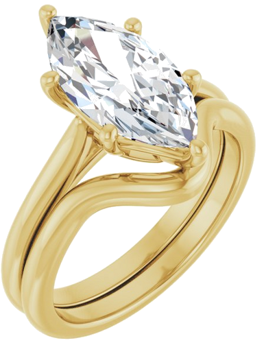 Sužadėtuvių Žiedas 14k yellow gold Marquise 14mm x 7mm (6)