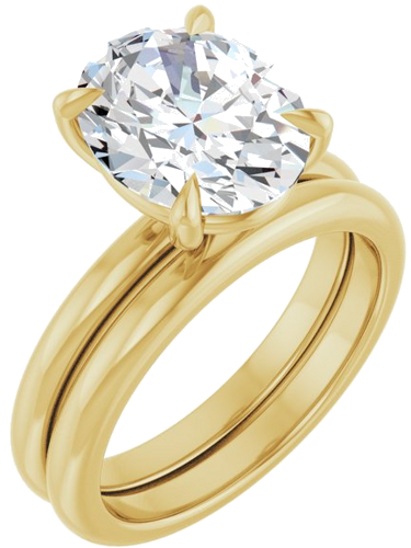 Sužadėtuvių Žiedas 585 Geltonojo Aukso Oval 11mm x 9mm (6)