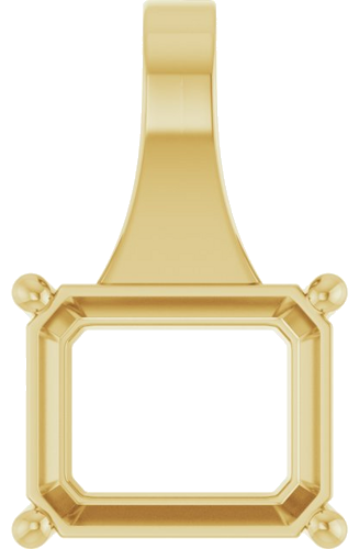 Pakabukas „Solitaire“ 14k yellow gold Emerald 12mm x 10mm (1)