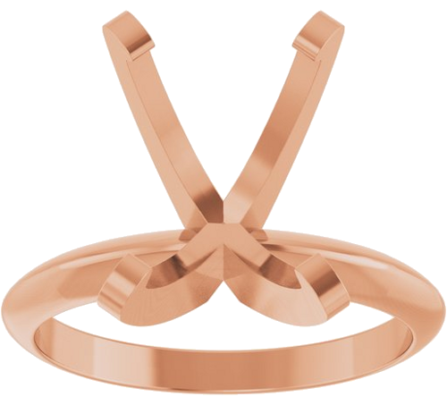 14K Rose 12x10 mm Oval Solitaire Engagement Ring Mounting (3)