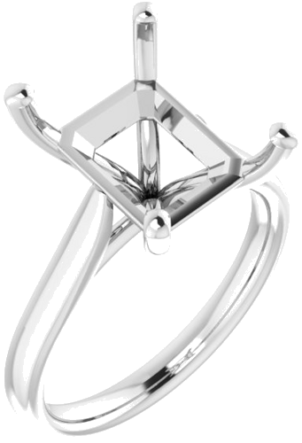 Sužadėtuvių Žiedas „Solitaire“ 585 Baltojo Aukso Emerald 12mm x 10mm (1)