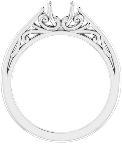 14K White 5.2 mm Round Engagement Ring Mounting (3)
