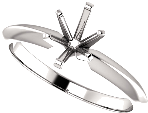 Platinum 7x5 mm Oval 6-Prong Solitaire Engagement Ring Mounting (5)