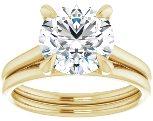 Sužadėtuvių Žiedas „Solitaire“ 585 Geltonojo Aukso Round 9mm (8)