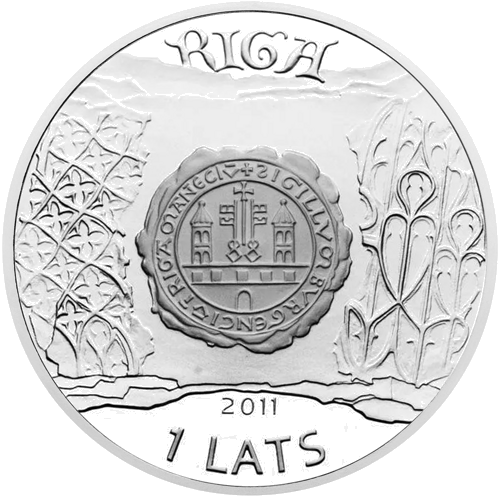 2011 Latvija Ryga 1 lato sidabrinė moneta (2)