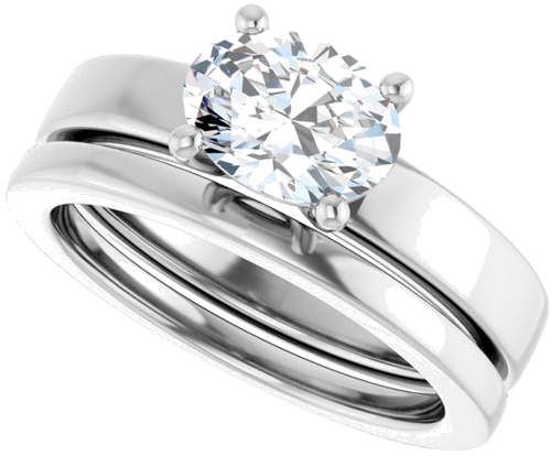 Sužadėtuvių Žiedas „Solitaire“ 585 Baltojo Aukso Oval 8mm x 6mm (10)