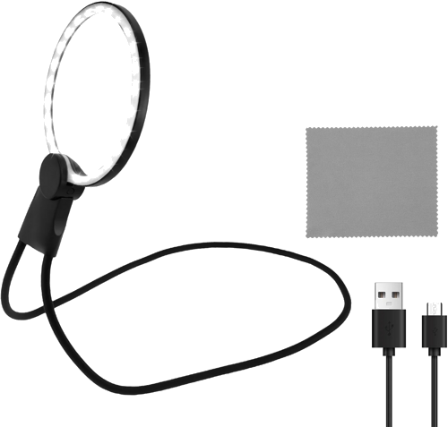 Лупа с LED подсветкой и выдвижным объективом 2x (10)