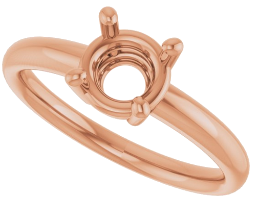 Sužadėtuvių Žiedas „Solitaire“ 14k rose gold Round 6.5mm (5)