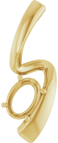 Pakabukas „Freeform Solitaire“ 417 Geltonojo Aukso Oval 7mm x 5mm (1)