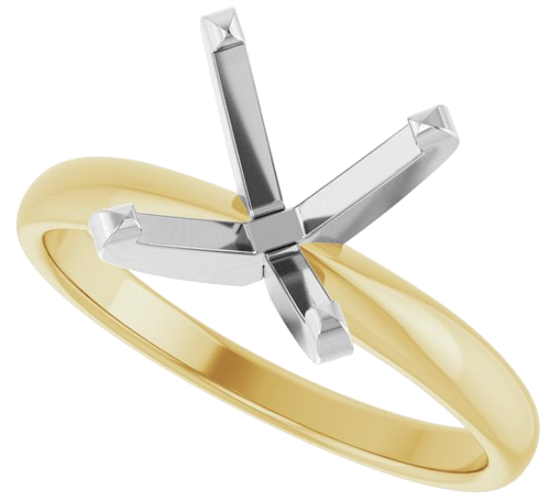 Sužadėtuvių Žiedas „Solitaire“ 585 Baltojo Ir Geltonojo Aukso Round 9.3mm x 9.7mm (5)