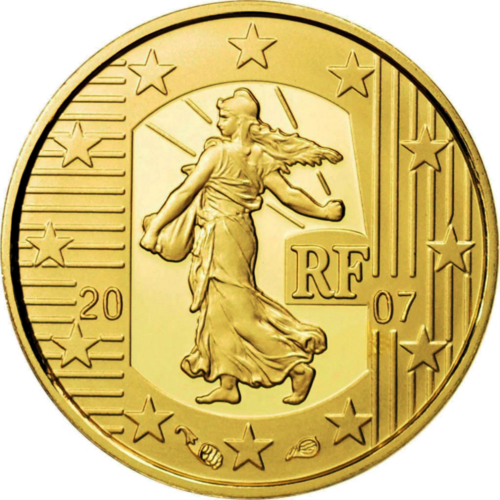 Златна монета от 5 евро Франция 2007 (1)