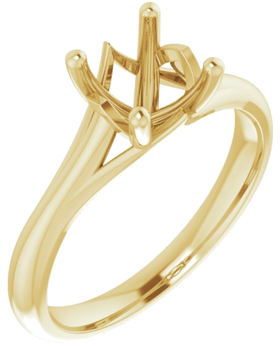 14K Yellow 7 mm Round Solitaire Engagement Ring Mounting (1)
