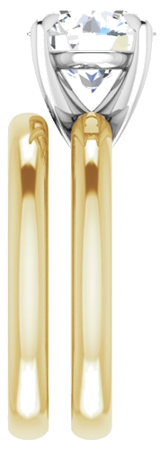 Sužadėtuvių Žiedas „Solitaire“ 585 Baltojo Ir Geltonojo Aukso Round 9mm (9)