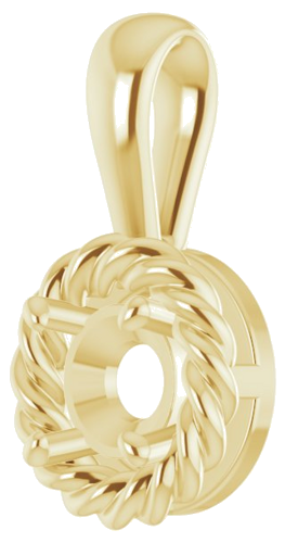 14K Yellow  4.8 mm Round Pendant Mounting (2)