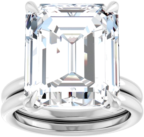 Sužadėtuvių Žiedas „Claw-Prong Solitaire“ 14k white gold Emerald 14mm x 12mm (8)