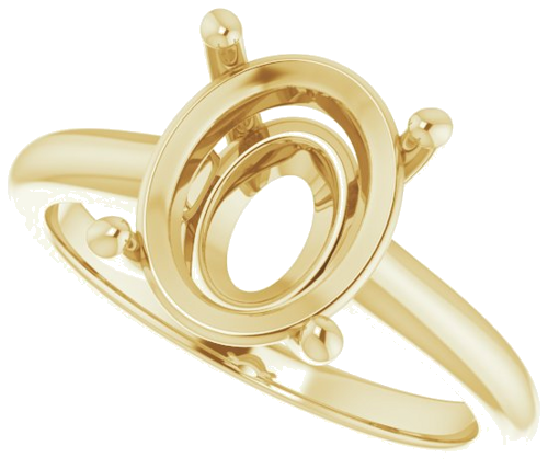 Sužadėtuvių Žiedas „V-End Prong“ 14k yellow gold Oval 11mm x 9mm (5)