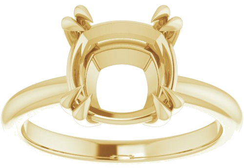 Sužadėtuvių Žiedas „Double Claw-Prong Solitaire“ 18k yellow gold Cushion 9mm (3)