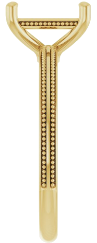 Sužadėtuvių Žiedas „Solitaire Milgrain“ 14k yellow gold Emerald 8mm x 6mm (4)