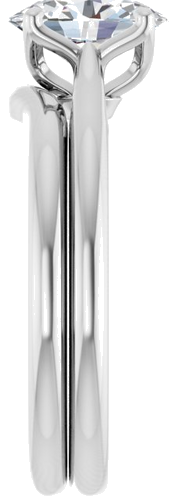 Sužadėtuvių Žiedas „Solitaire“ 585 Baltojo Aukso Oval 8mm x 6mm (9)