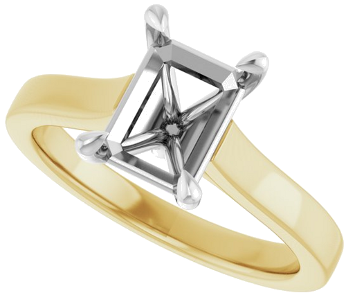 Sužadėtuvių Žiedas „Claw-Prong“ 14k yellow/white gold Emerald 8mm x 6mm (5)