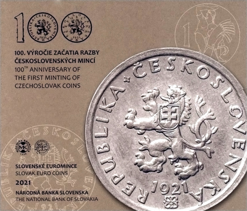 2021 Slovakia 100th anniversary of Czechoslovak coins BU Euro coin set (1)