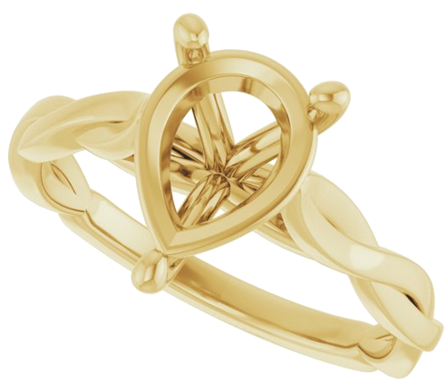 Sužadėtuvių Žiedas „Infinity-Inspired“ 14k yellow gold Pear 10mm x 7mm (5)