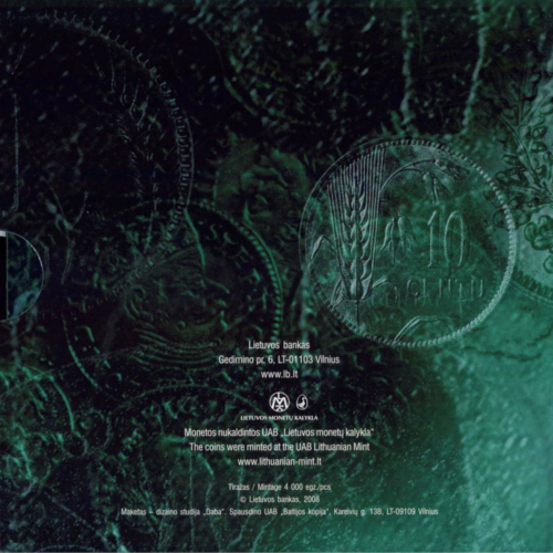 Lithuania, 2008, Litas circulation coin set (3)