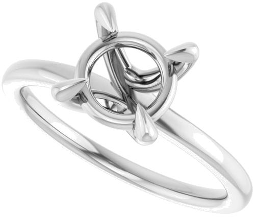 Sužadėtuvių Žiedas 14k white gold Round 7.4mm (5)