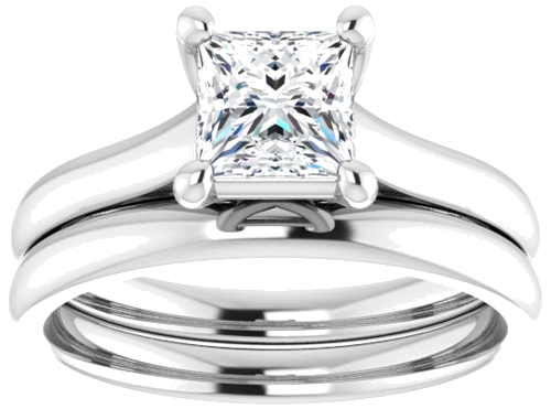 14K White 5.5x5.5 mm Square Solitaire Engagement Ring Mounting (8)