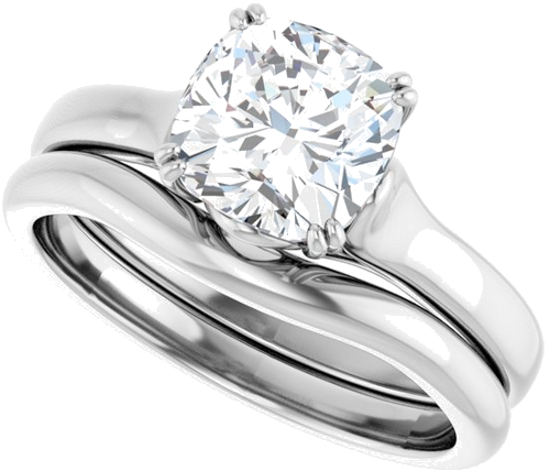 Sužadėtuvių Žiedas „Solitaire“ 14k white gold Cushion 7mm (10)