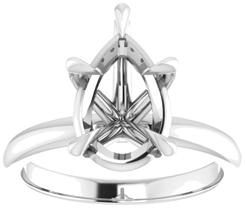 Sužadėtuvių Žiedas „Solitaire“ 585 Baltojo Aukso Pear Shape 12mm x 8mm (3)