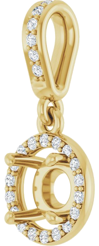 Pakabukas „Accented Halo-Style“ 14k yellow gold Round 5.5mm (2)