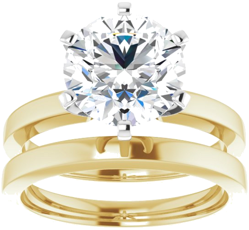 Sužadėtuvių Žiedas „Solitaire“ 14k yellow/white gold Round 9mm (8)
