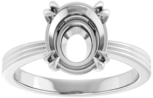 Sužadėtuvių Žiedas „Solitaire“ 585 Baltojo Aukso Oval 10mm x 8mm (3)