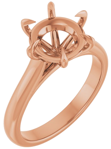 Sužadėtuvių Žiedas „Claw-Prong“ 14k rose gold Round 9.4mm (1)