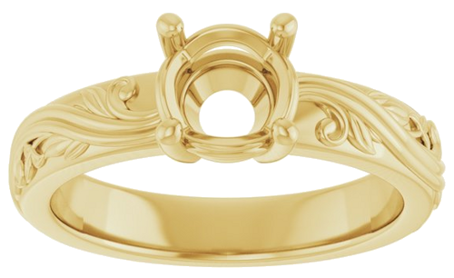 Sužadėtuvių Žiedas „Solitaire Sculptural“ 14k yellow gold Round 6.5mm (3)